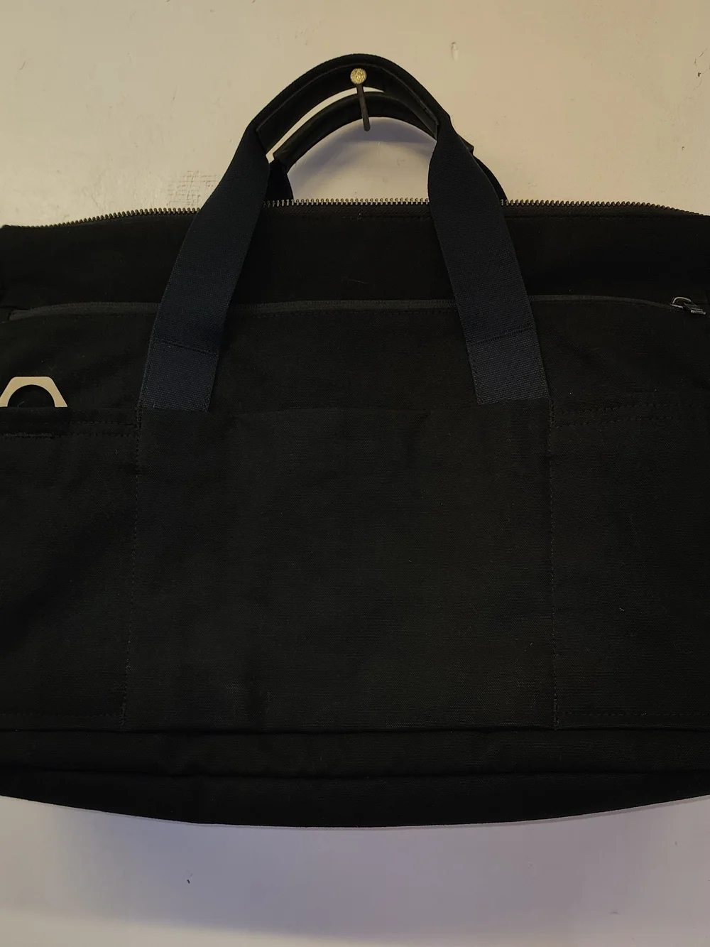 Timbuk2 Black Canvas Briefcase Tote with Leather Trim